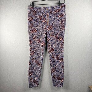 Pilcro High-Rise Skinny Velvet Patterned Pants